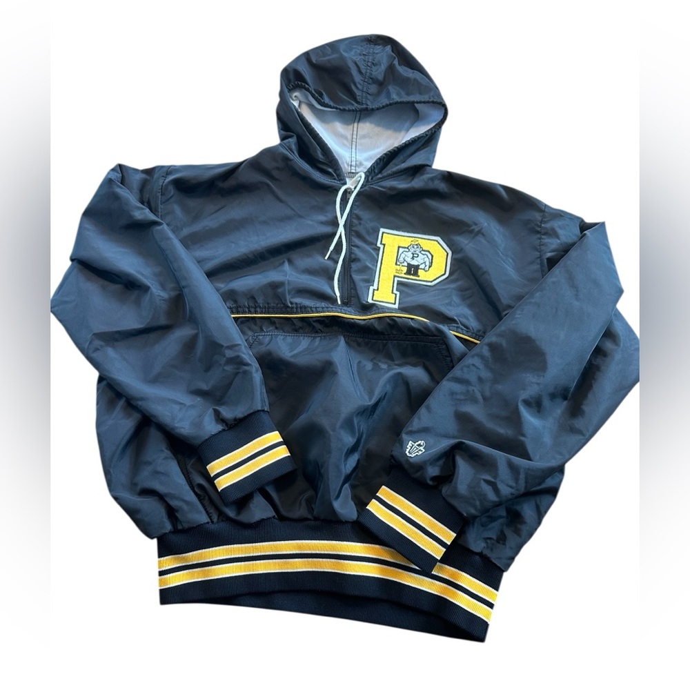 Vintage Purdue Boilermakers Windbreaker Felco USA ILGWU Hooded Pullover Large